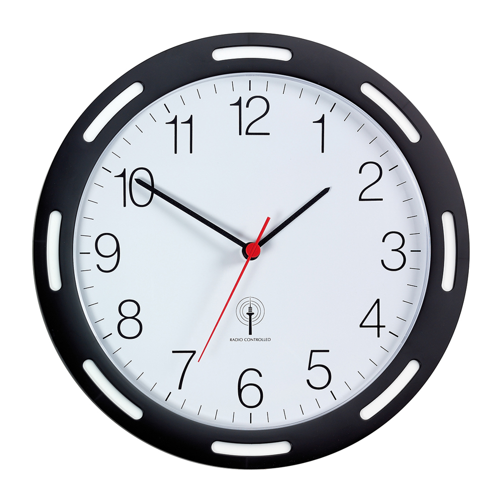 Funk-Wanduhr U-2248 - schwarz/weiss
