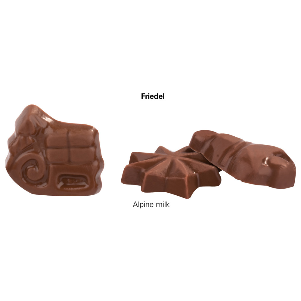 Classic Wand Adventskalender, Graspapier, Hochformat, gefüllt mit Friedel Schokolade