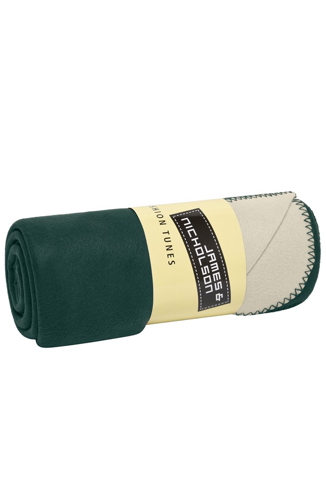 Bonded Fleece Blanket - Dark-green/cream (ca. Pantone 3435C
7527C)