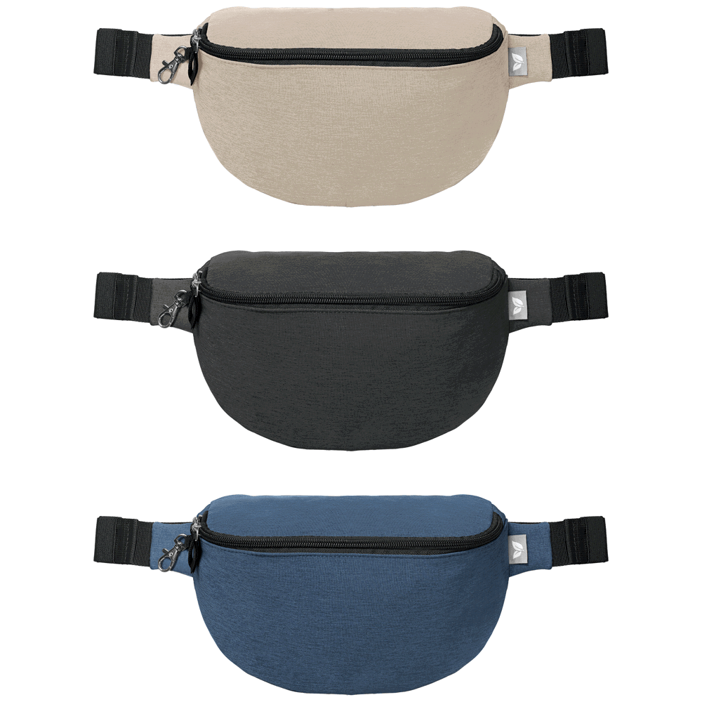 Helsinki Hüfttasche diebstahlsicher mit Haken-Reißverschluss aus rPET - 2 L