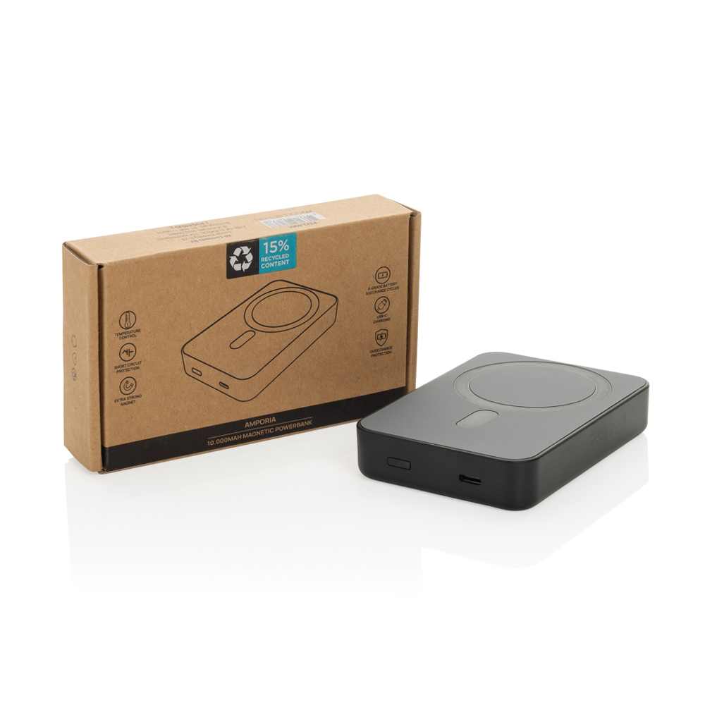 Amporia 10.000mAh magnetische Powerbank aus RCS rec. ABS