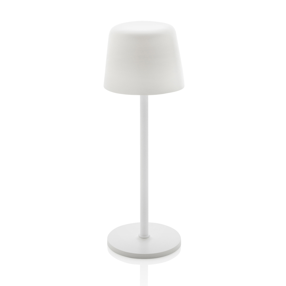 Zenic USB Tischleuchte aus RCS recyceltem Kunststoff - weiß (± PMS White)