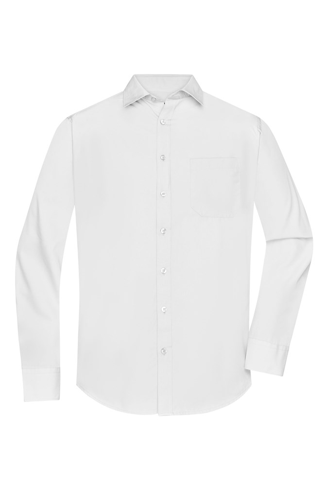 Men's Shirt Long-Sleeved Poplin - White (ca. Pantone white)
