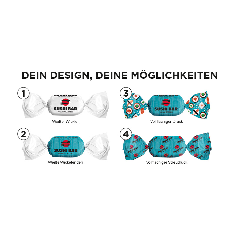 Eiskristall Bonbon im weißen, kompostierbaren Wickler