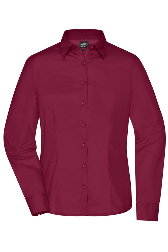Ladies' Business Shirt Long-Sleeved - Wine (ca. Pantone 195C)