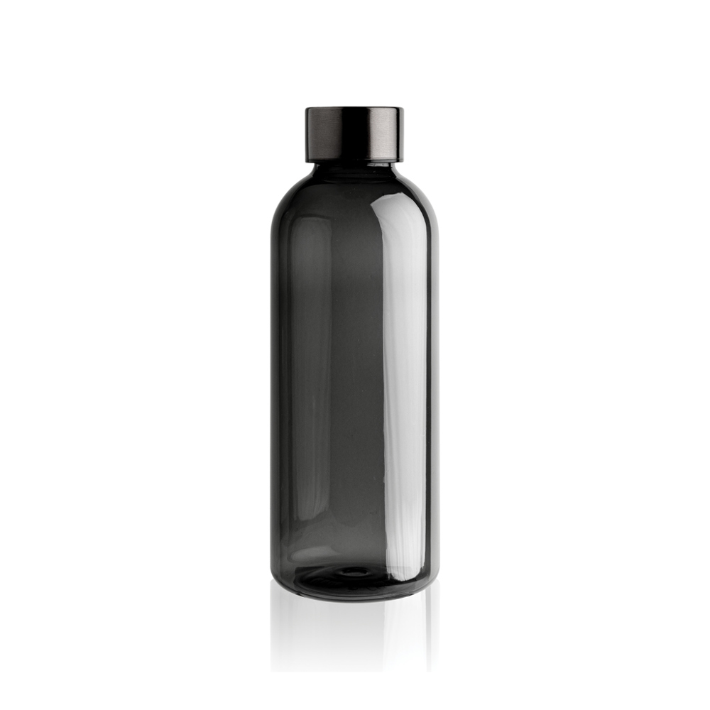 Auslaufsichere Trinkflasche mit Metalldeckel - schwarz (± PMS Black)