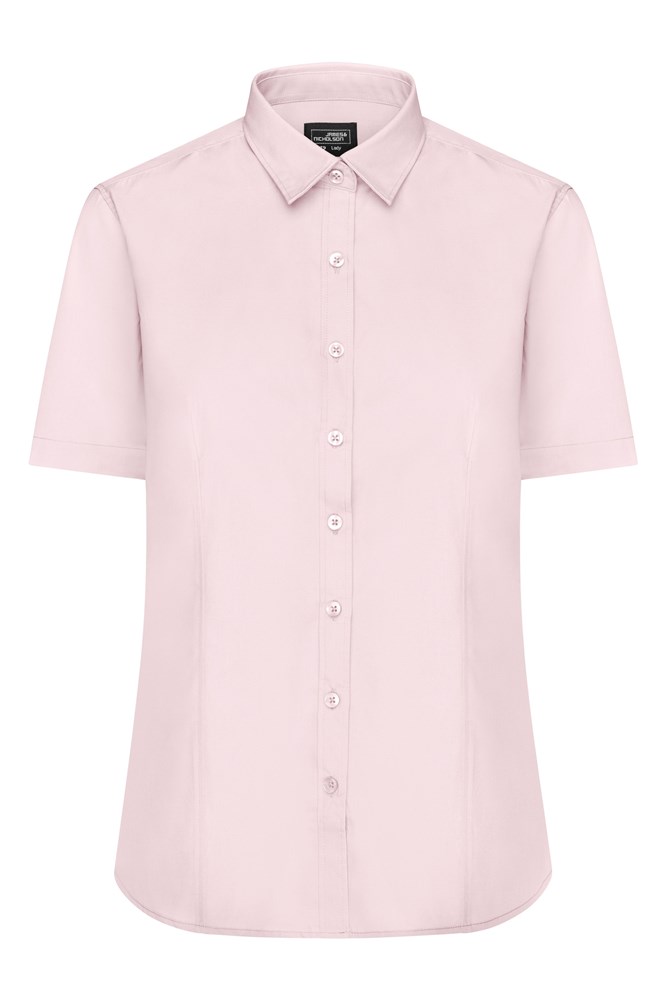 Ladies' Shirt Short-Sleeved Poplin - Light-pink (ca. Pantone 196C)