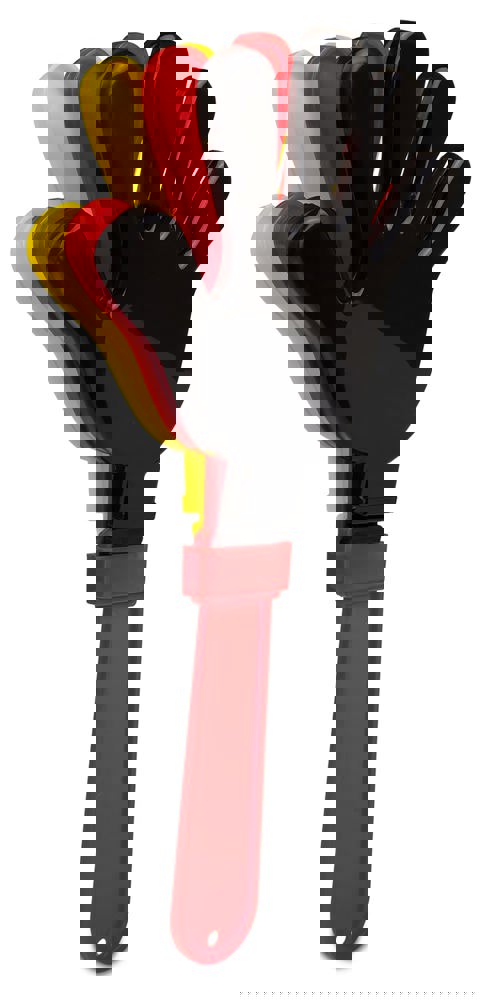 Klapperhand, schwarz/rot/gelb, one size