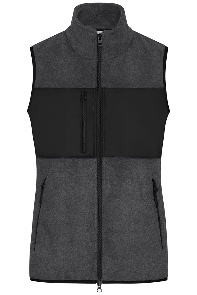 Ladies' Fleece Vest GRS - Dark-melange/black (ca. Pantone 7540C
blackC)