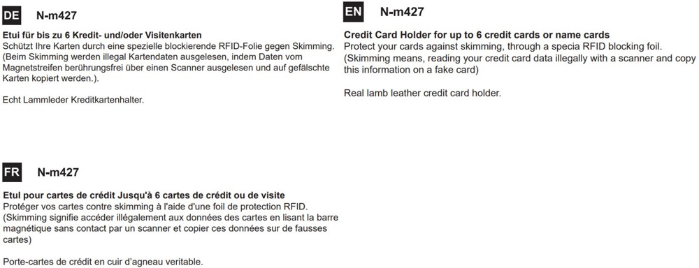 Nestler-matho RFID Lederetui