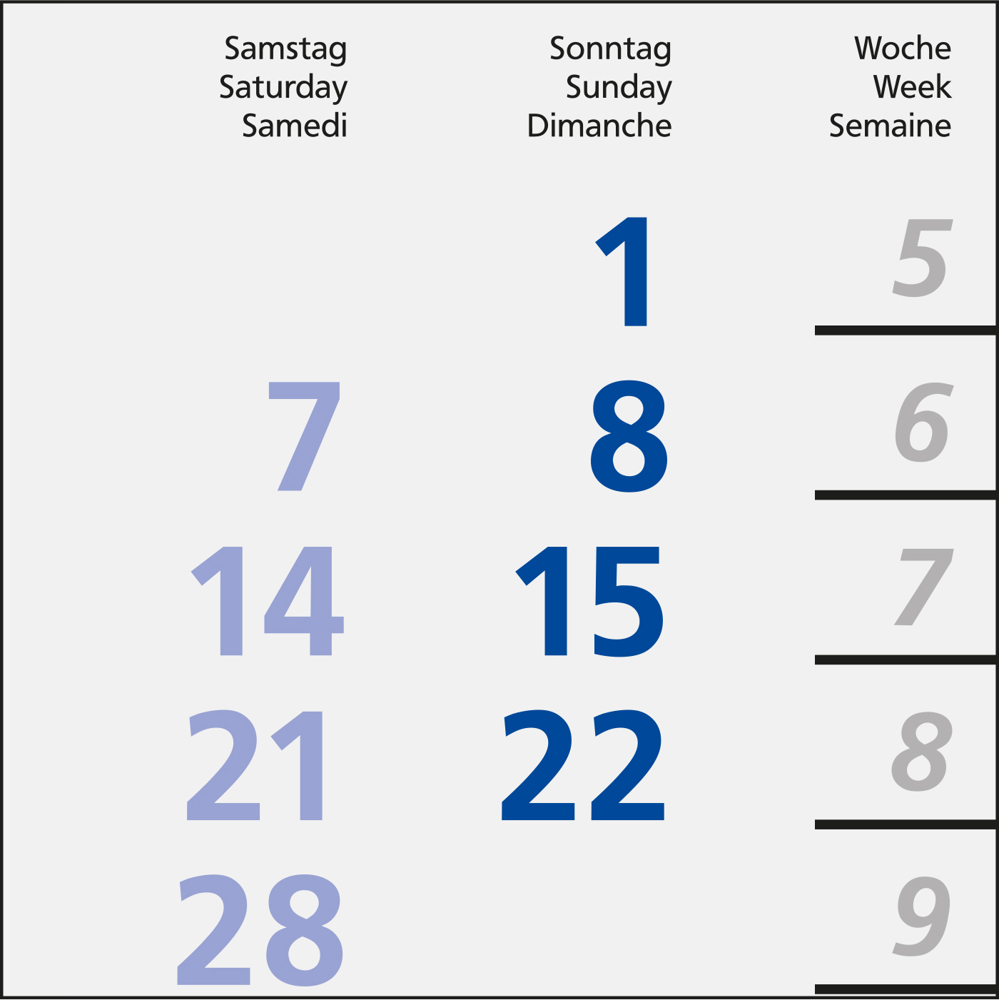3-Monatskalender Einblatt Logic 3 Post A