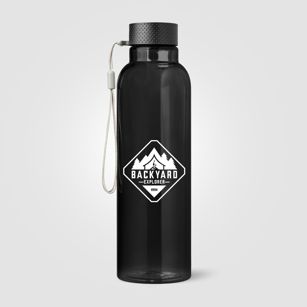 Aura rPET Trinkflasche mit Handschlaufe - 710 ml - Schwarz (#2D2926)