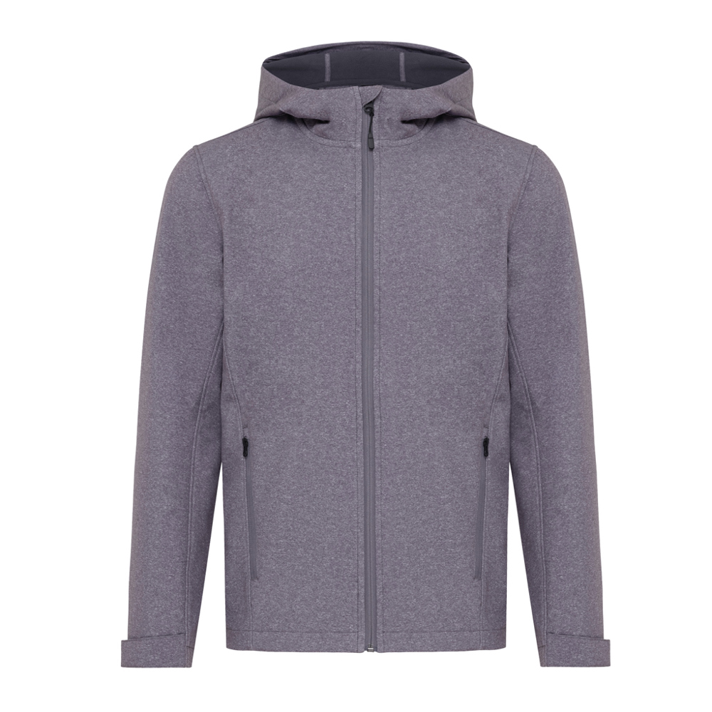 IQONIQ Makalu Herren Softshelljacke aus recyceltem Polyester - vulcano heather grey (± PMS 17-3911 TCX)