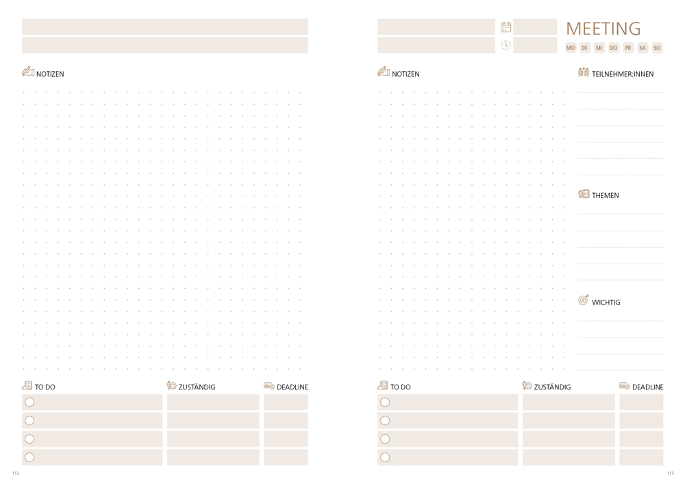 Notizbuch orgaLine Mainbook, White, petrolblau