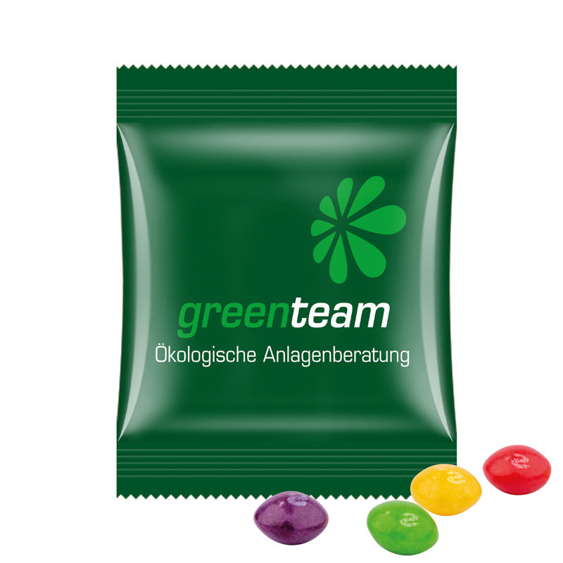 Minitüte 10 g, kompostierbare Folie weiß, Skittles Fruits Kaubonbons