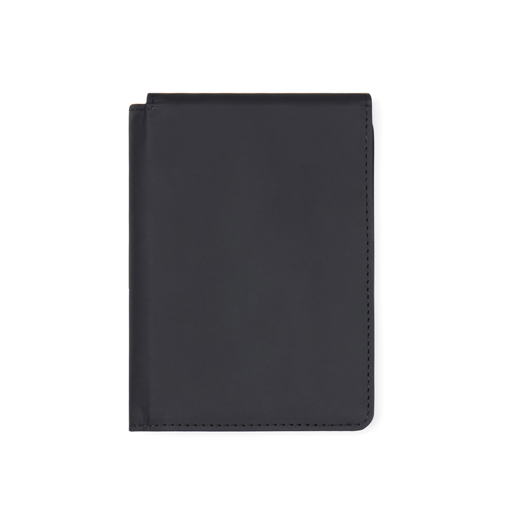VINGA Baltimore RCS recycelte Polyester-RFID-Reisepasshülle - schwarz (± PMS 19-0303 TPG)
