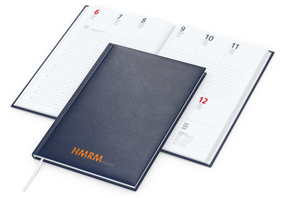 Wochenkalender Prestige, dunkelblau, Siebdruck-Digital