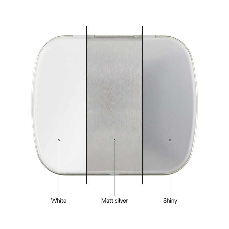 Klappdose, matt-silber, Mentos Kaudragee Mint