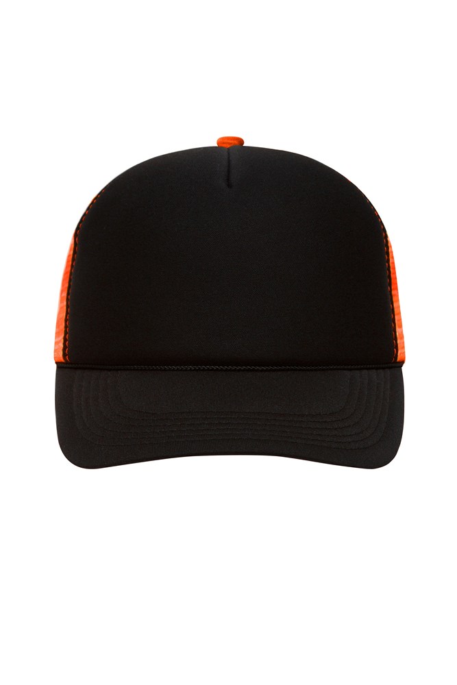 5 Panel Retro Mesh Cap - Black/neon-orange (ca. Pantone blackC
1505C)