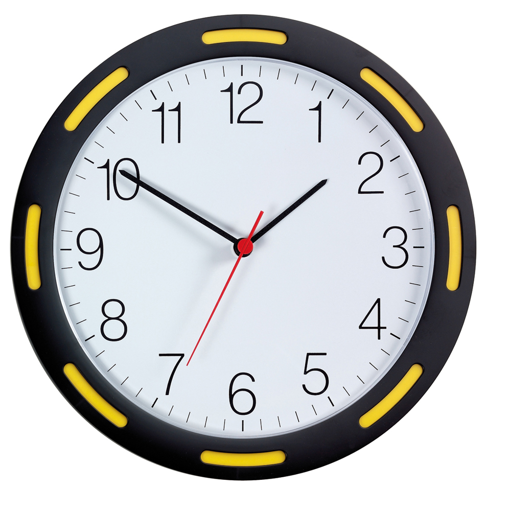 Quarz-Wanduhr U-1248 - schwarz/gelb