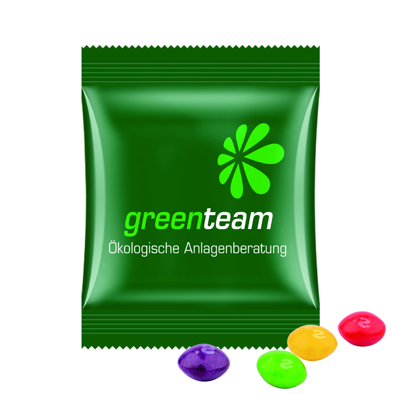 Minitüte 10 g, kompostierbare Folie weiß, Skittles Fruits Kaubonbons