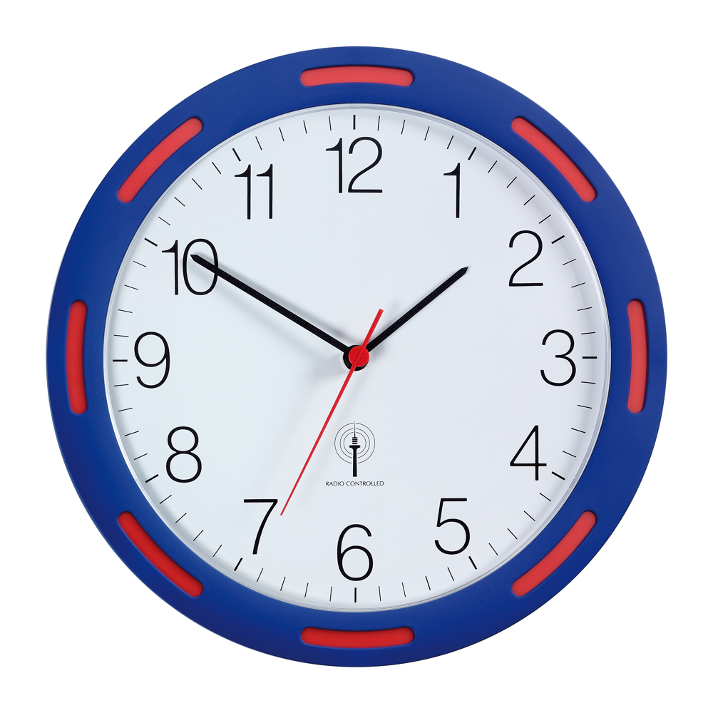 Funk-Wanduhr U-2248 - blau/rot