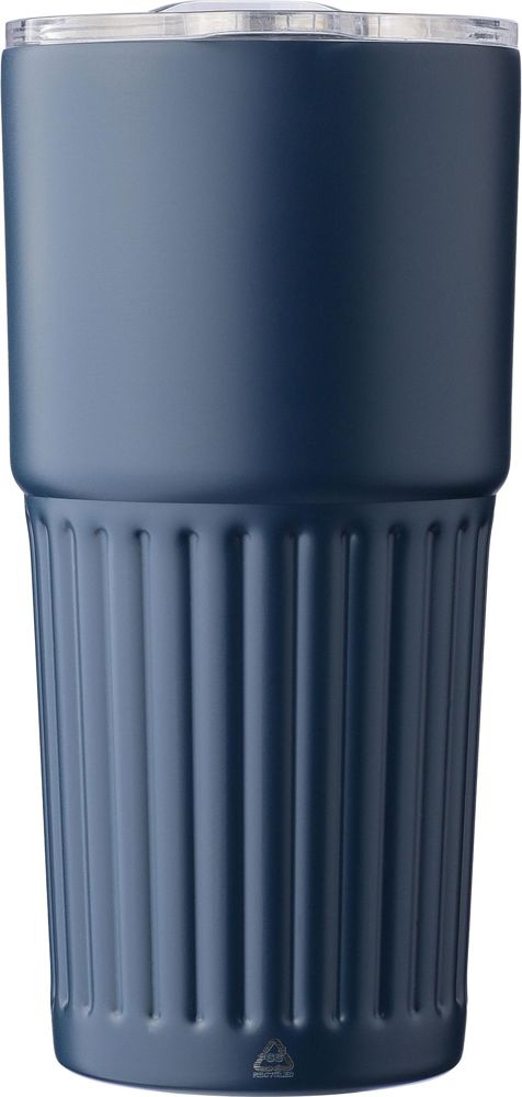 Recycelter Edelstahl-Trinkbecher mit doppelter Wand (500 ml) Kael - Blau