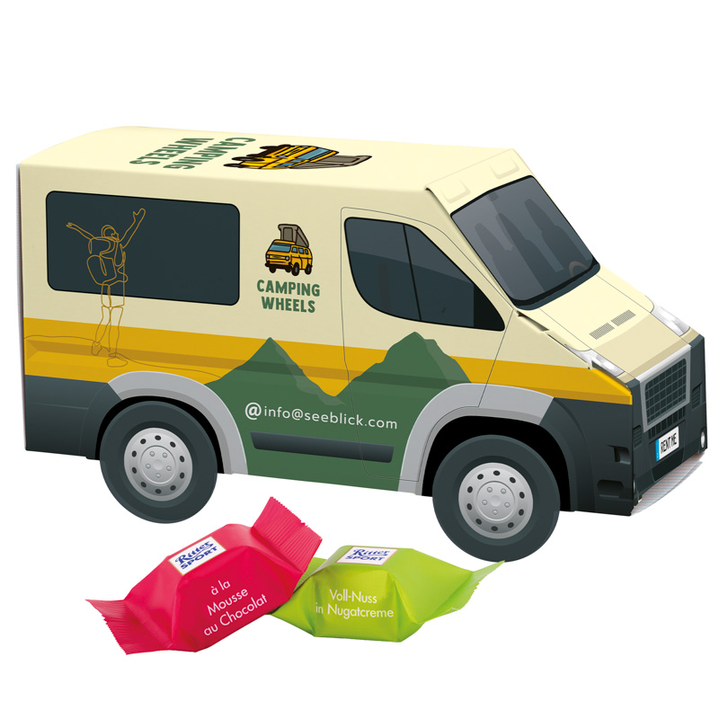 3D-Präsent Transporter, Ritter SPORT Schokowürfel