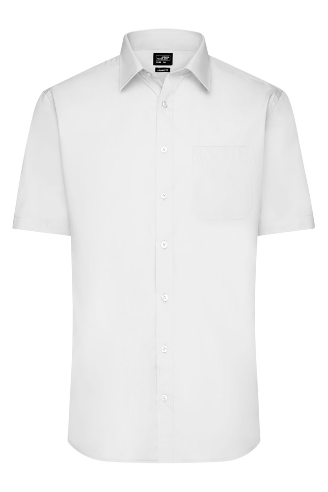 Men's Shirt Short-Sleeved Poplin - White (ca. Pantone white)