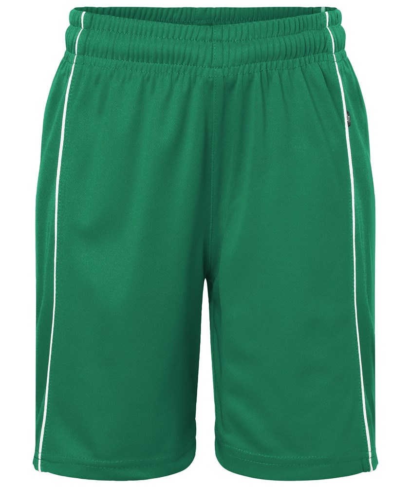 Basic Team Shorts Junior - Green/white (ca. Pantone 554C
white)