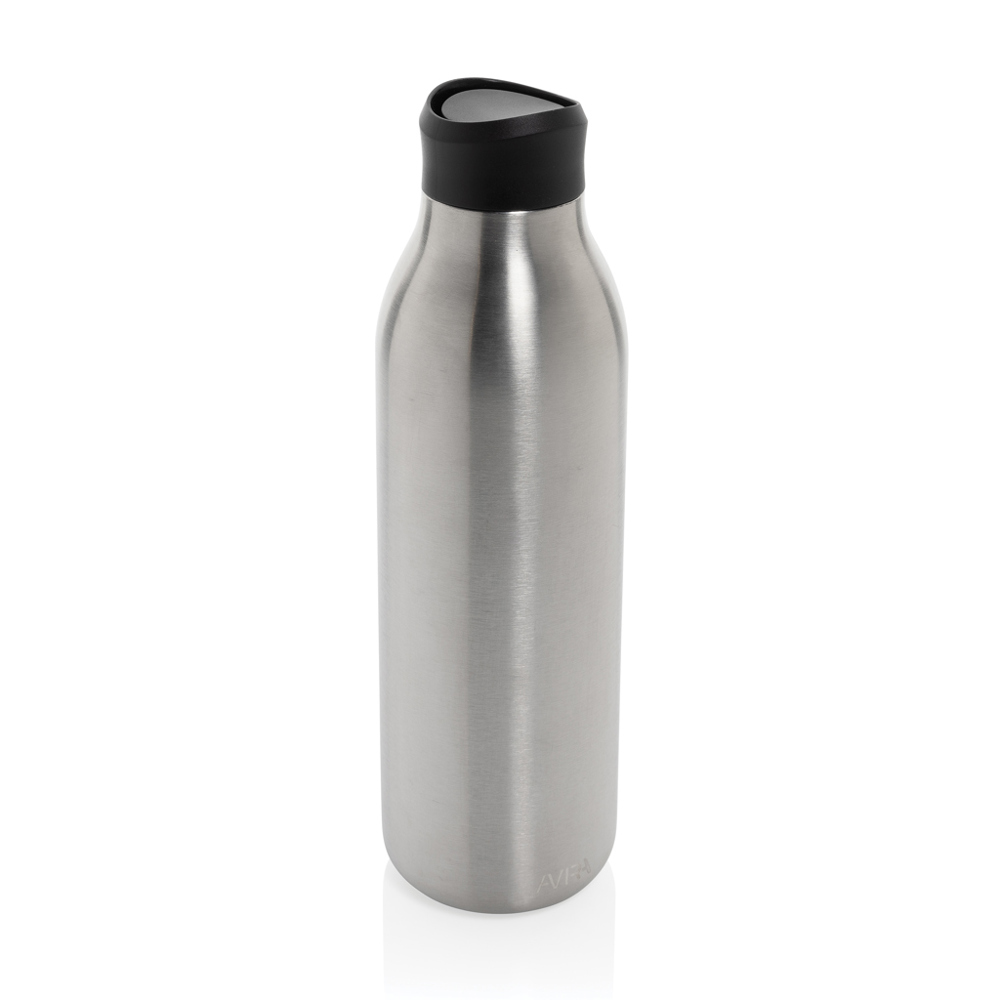 Avira Alok 360 Klick-Wasserflasche aus RCS rec. Stahl, 600ml - silber (± PMS 428)