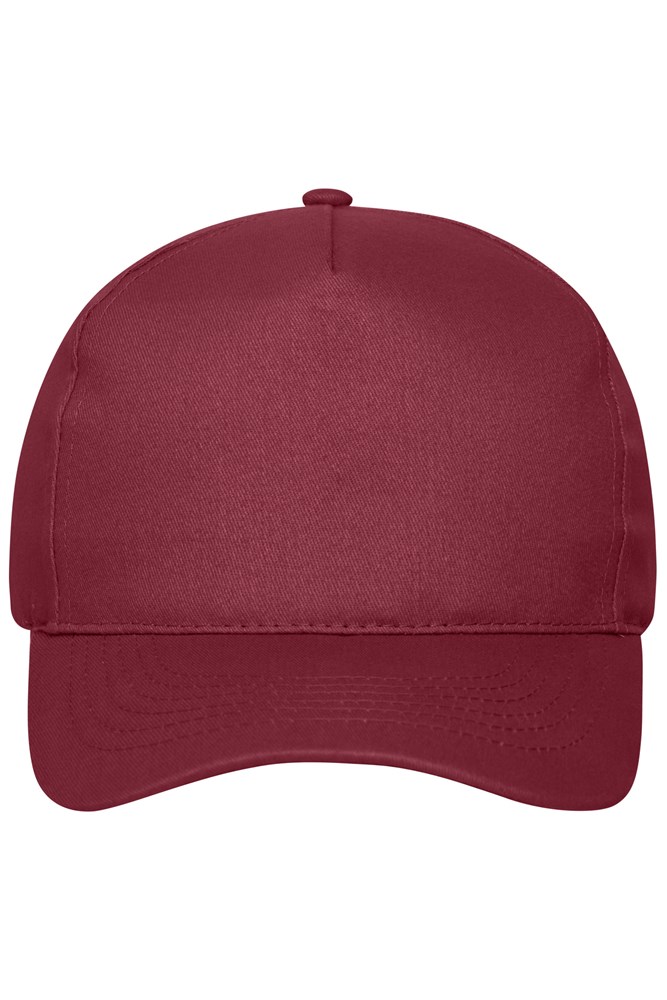 5 Panel Cap Organic Cotton - Burgundy (ca. Pantone 7427C)