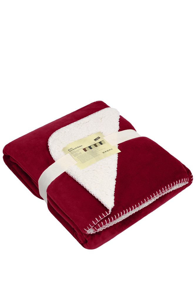 Cosy Hearth Blanket - Burgundy/natural (ca. Pantone 1955C
7500C)