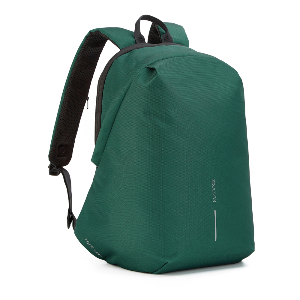 Bobby Soft, Anti-Diebstahl-Rucksack - forest green, schwarz (± PMS 316/ ± PMS Black)