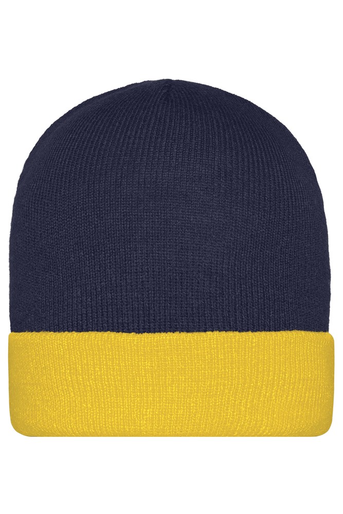 Knitted Cap - Navy/gold-yellow (ca. Pantone 296C
107C)