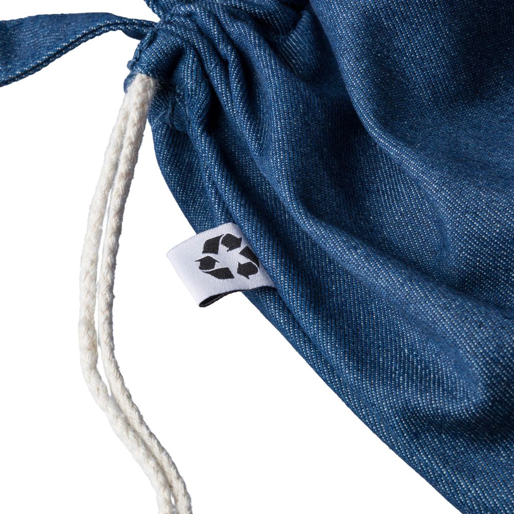 Recycelte Denim-Kordeltasche Dex