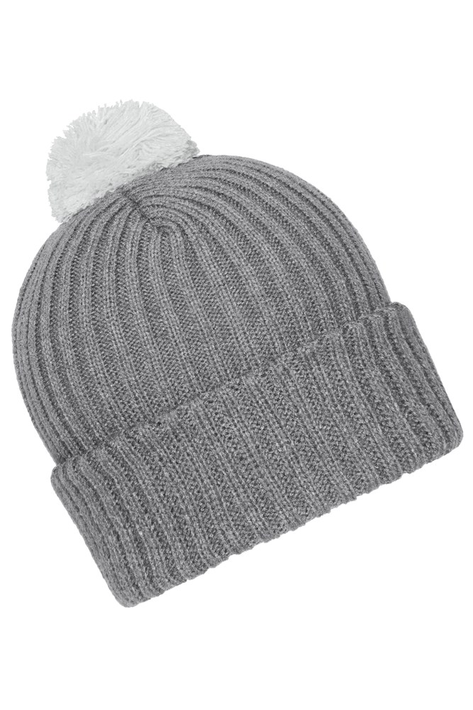 Knitted Cap with Pompon
