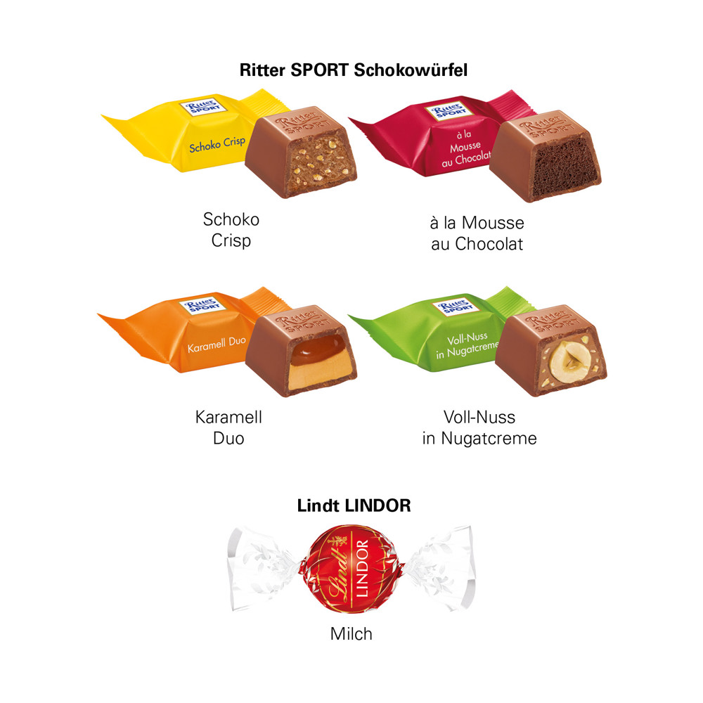 Adventskalender Eco XL, Papierblister, Ritter SPORT Schokowürfel