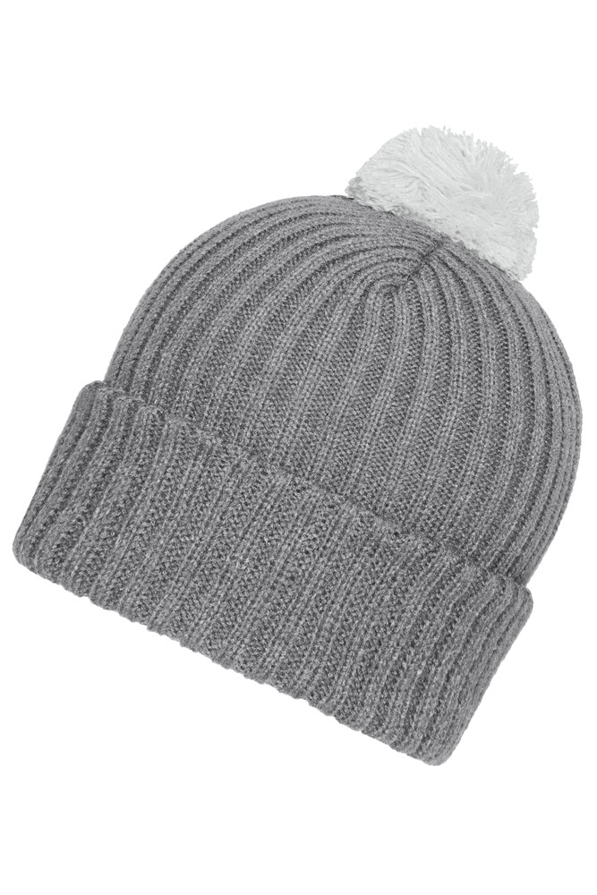 Knitted Cap with Pompon