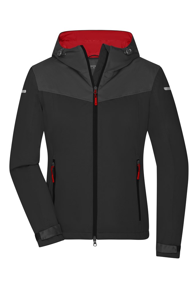 Ladies' Allweather Jacket GRS - Black/carbon/light-red (ca. Pantone blackC
446U
186C)