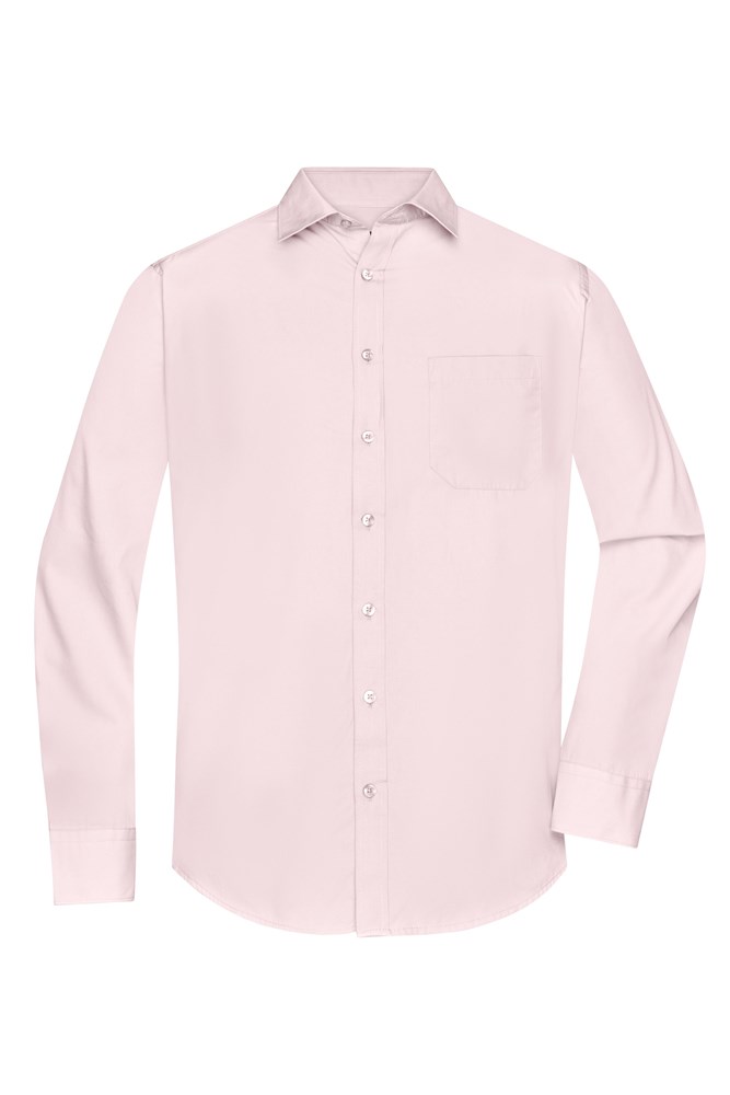 Men's Shirt Long-Sleeved Poplin - Light-pink (ca. Pantone 196C)