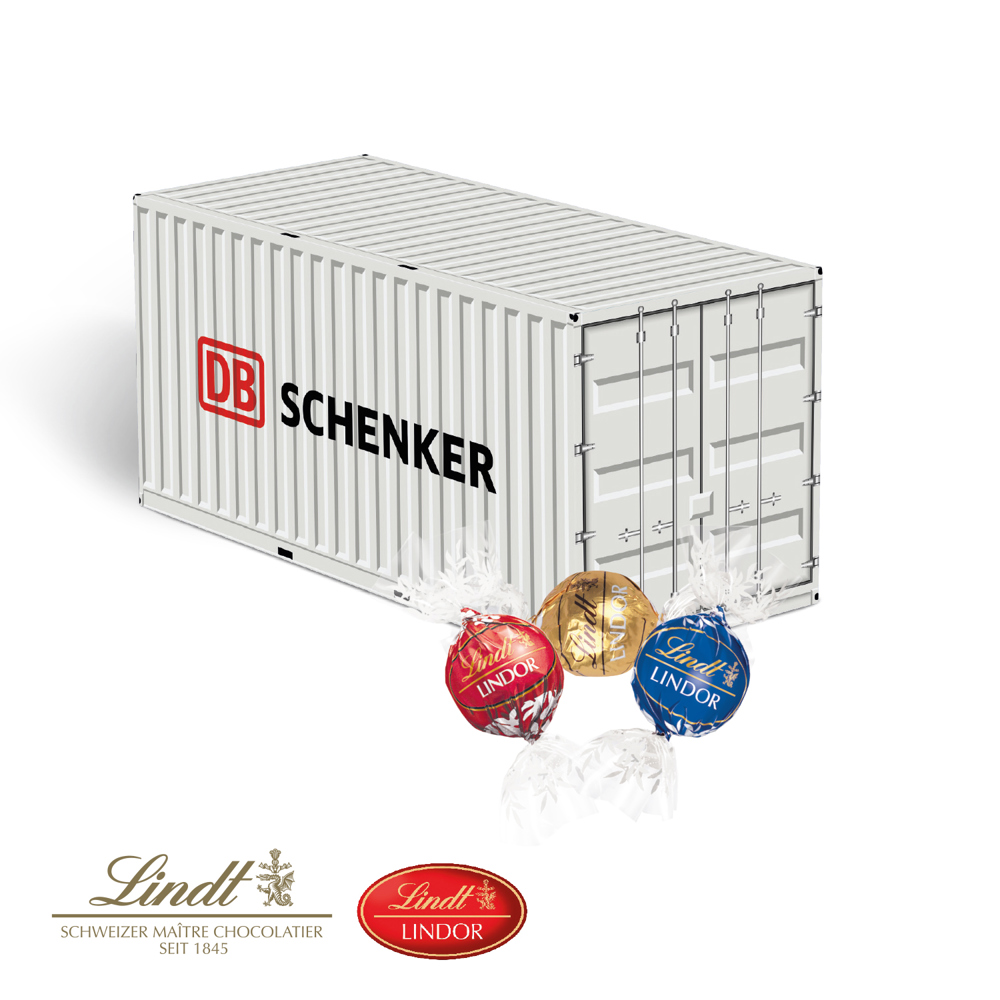3D Präsent "Container" mit Lindt Lindor Pralinés