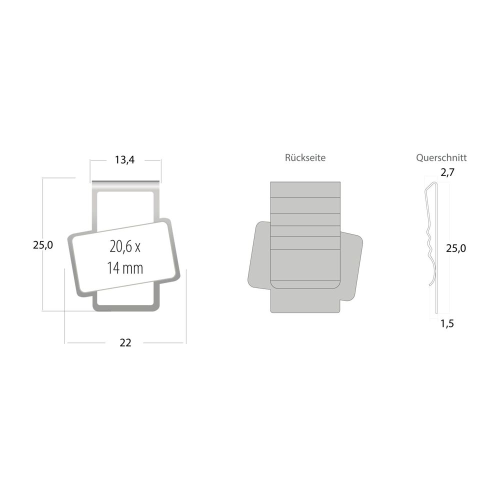 ROMINOX® Mehrweg-Büroklammer Shape Clip Variante B, idealer Mailingartikel für Dokumente, bis zu 18 Seiten Klemmkraft