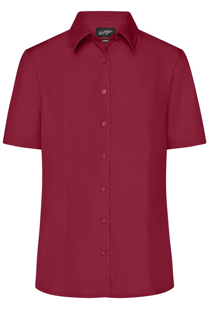 Ladies' Business Shirt Short-Sleeved - Wine (ca. Pantone 195C)