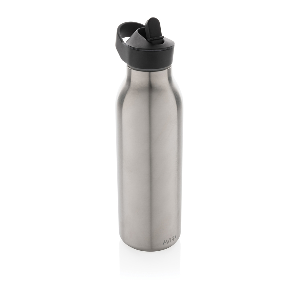 Avira Ara RCS Re-Steel Fliptop Wasserflasche 500ml - silber (± PMS 428)