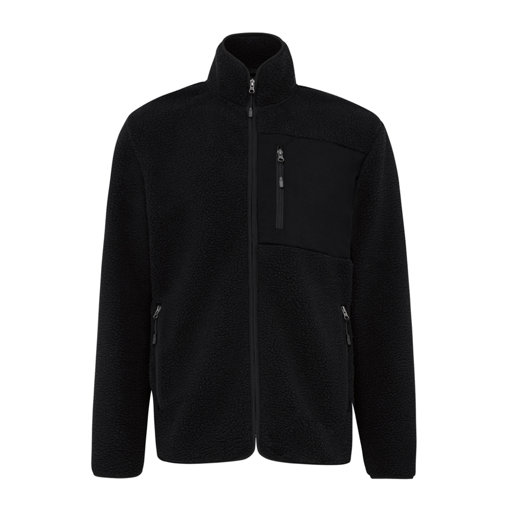 IQONIQ Diran Fleecejacke aus recyceltem Polyesterflor - schwarz (± PMS Black)