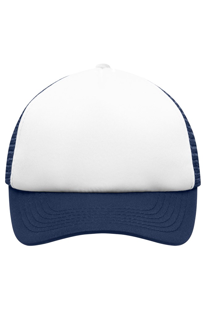 5 Panel Polyester Mesh Cap for Kids - White/navy (ca. Pantone white
2767C)