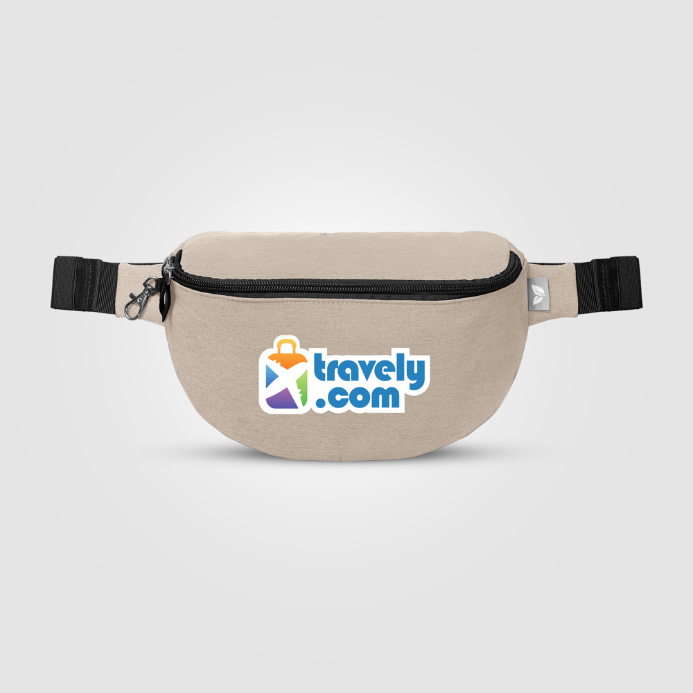 Helsinki Hüfttasche diebstahlsicher mit Haken-Reißverschluss aus rPET - 2 L