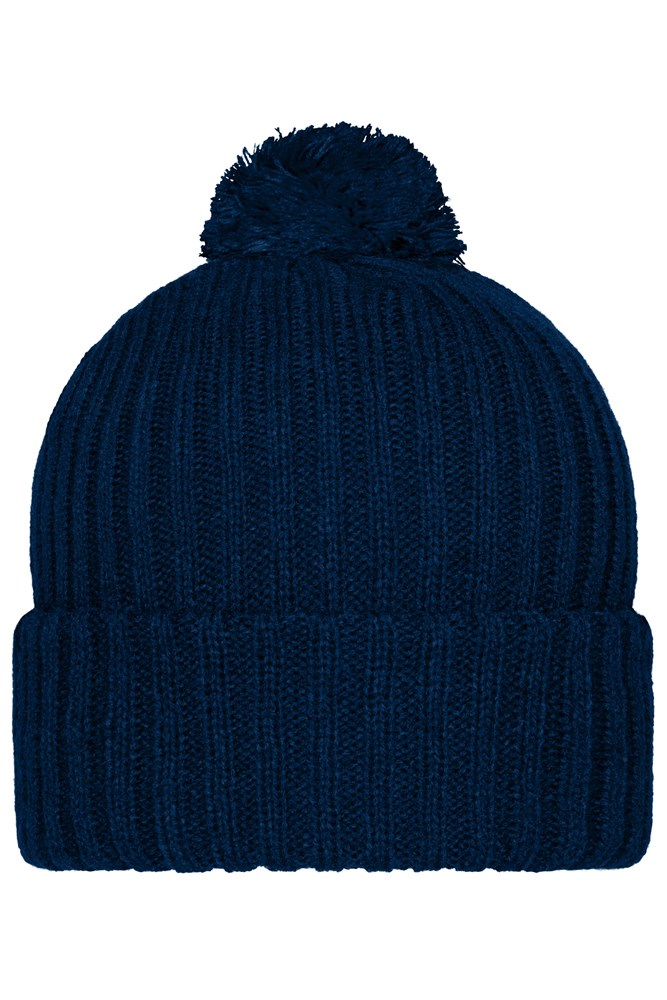 Knitted Cap with Pompon - Navy (ca. Pantone 296C)