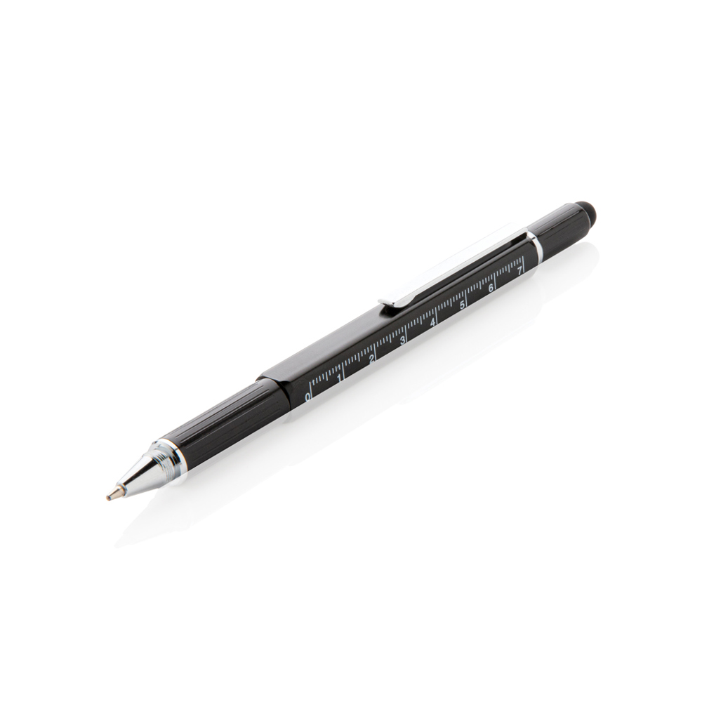 5-in-1 Aluminium Tool-Stift - schwarz (± PMS Black)